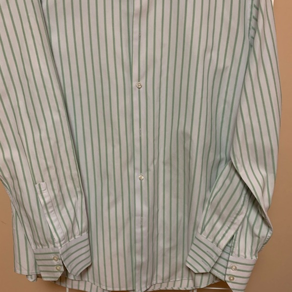 Hugo Boss shirt white green stripes 17/34-35 - Picture 3 of 4